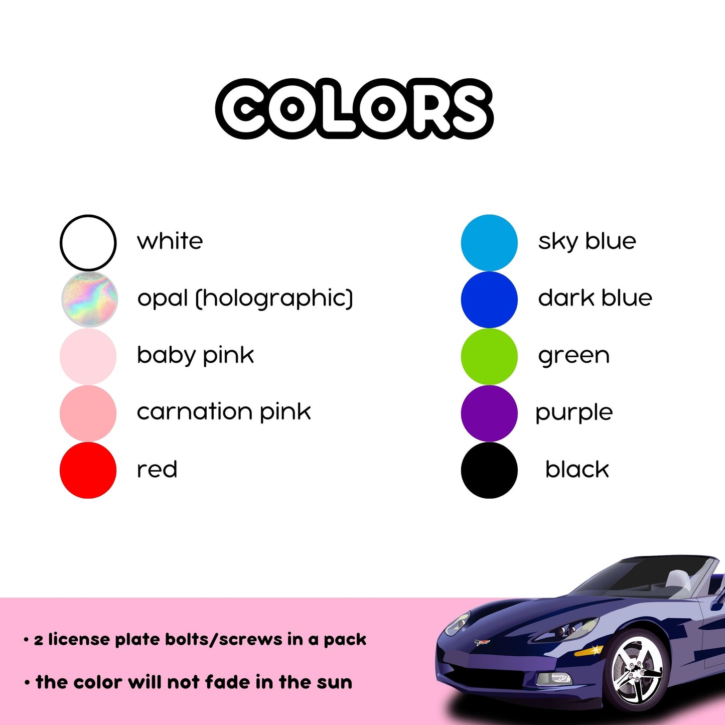 Small Heart License Plate Bolts