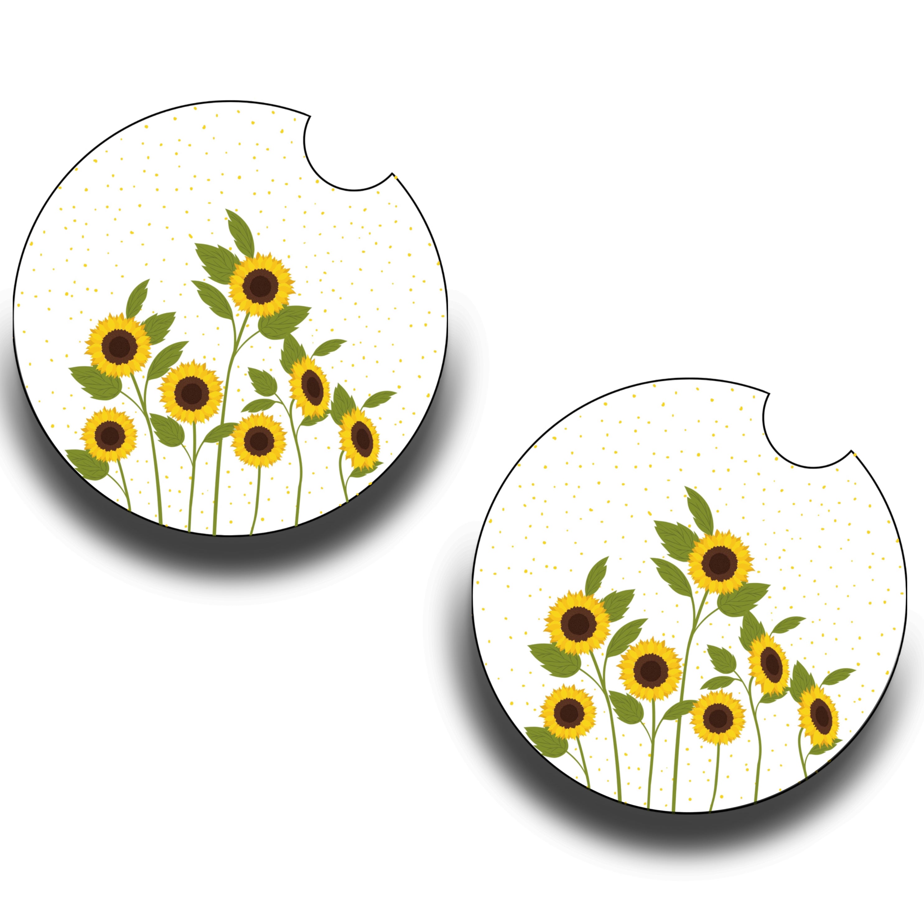 Sunflowers Ink Color Car Coaster Graphic by Babydell Art