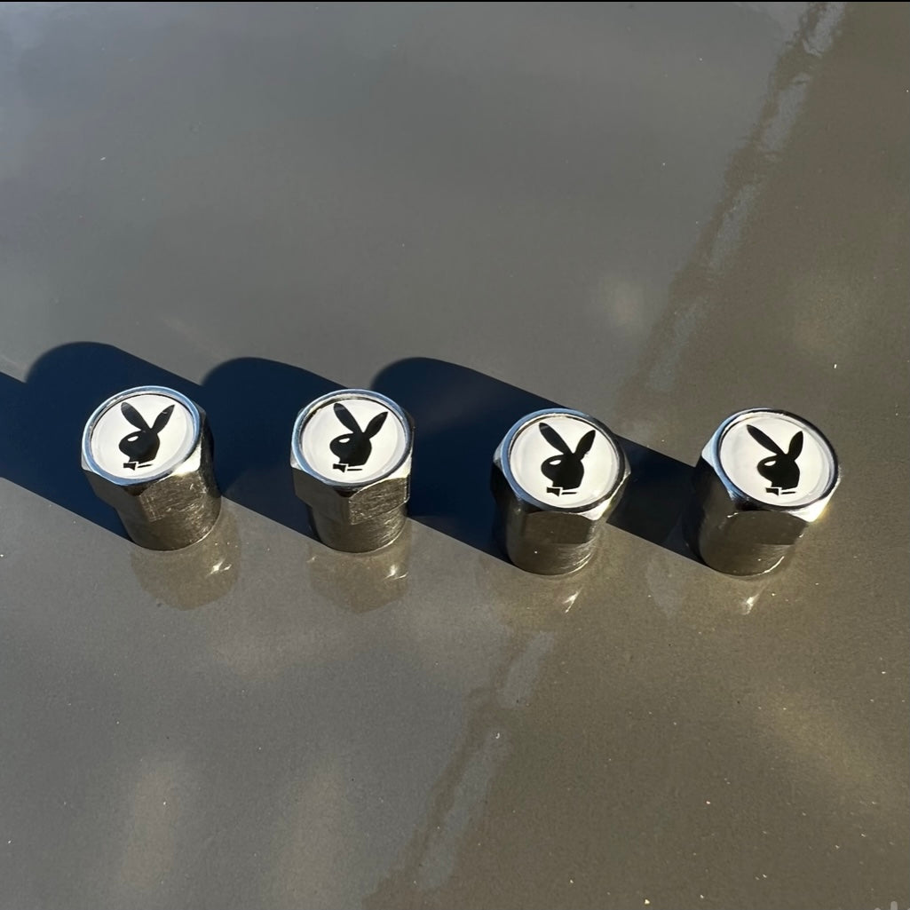 cool car accessories, cool tire valve stem caps, custom tire valve caps, cute car accessories, cute valve caps, tire caps, playboy valve caps, cool exterior accessories, cute car accessories shop