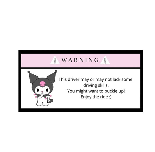 Car Warning Sticker